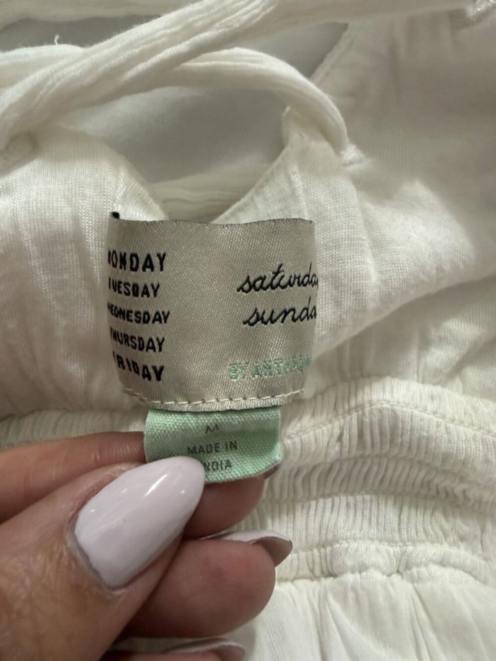 Anthropologie Saturday Sunday White Elina Women’s Maxi Cotton Gauze Dress Sz Med - Picture 7 of 11